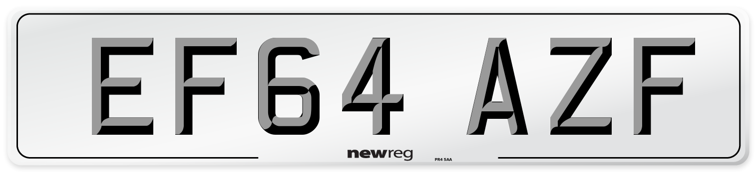 EF64 AZF Number Plate from New Reg